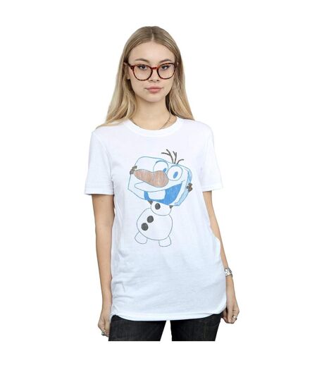 Disney - T-shirt FROZEN OLAF ICE CUBE - Femme (Blanc) - UTBI24784