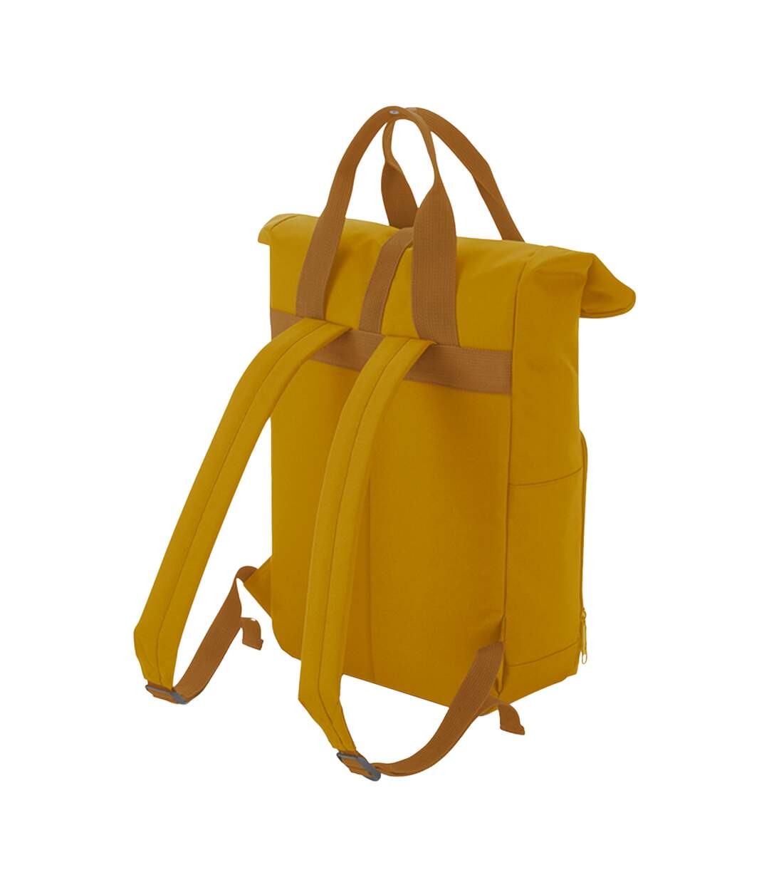 Roll top twin handle laptop bag one size mustard yellow Bagbase-2