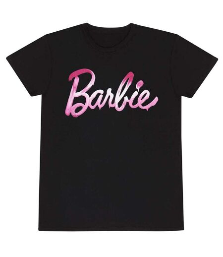 Barbie Unisex Adult Melted Logo T-Shirt (Black)