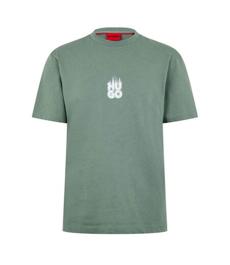 T-shirt Motif/style Logo Flamme Homme Vert Hugo