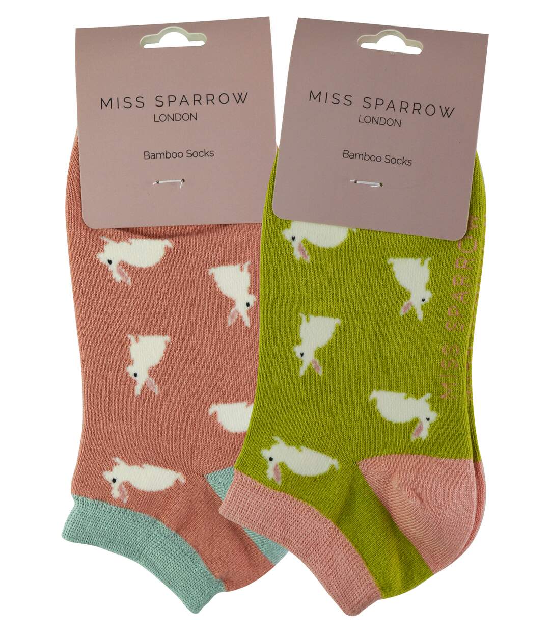 Miss Sparrow - 2 Paires Chaussettes Fantaisie Courte Bambou Animaux-2