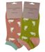 2 Pack Ladies Novelty Animal Themed Bamboo Trainer Socks