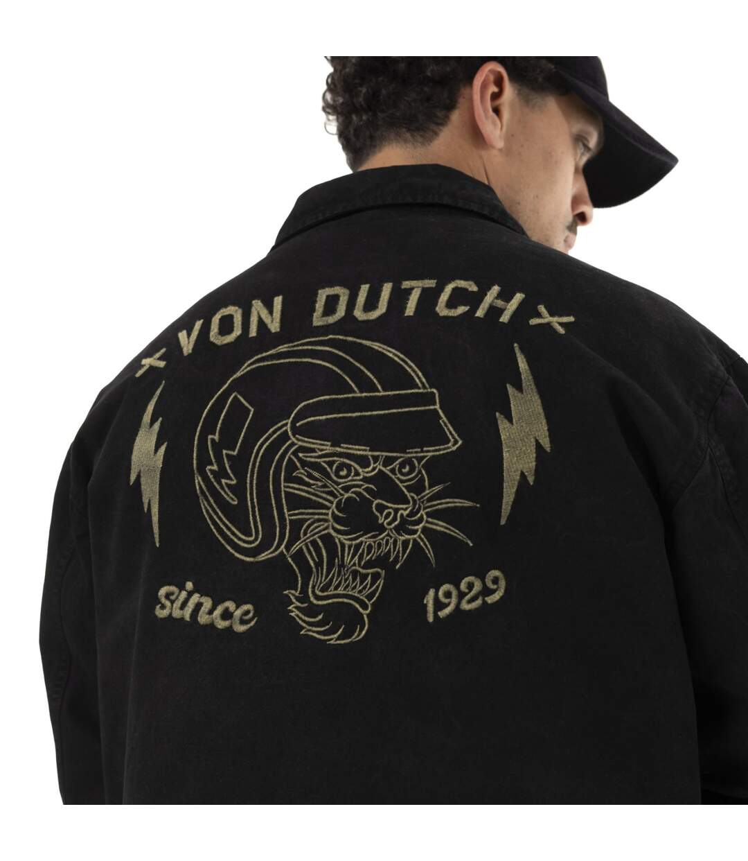 Veste Garage homme effet usé avec patch et logo dos Gary Vondutch-4