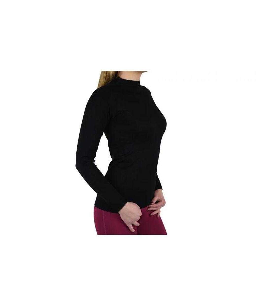 T-shirt Manches Longues Femme Noir Gym Hero-4