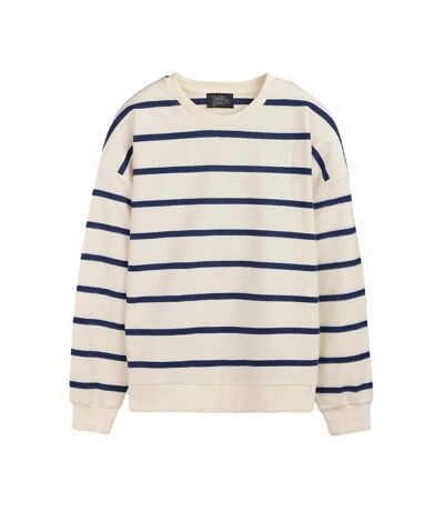 Sweat blanc/marine femme teddy smith andy - l