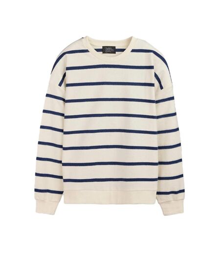 Sweat blanc/marine femme teddy smith andy - l