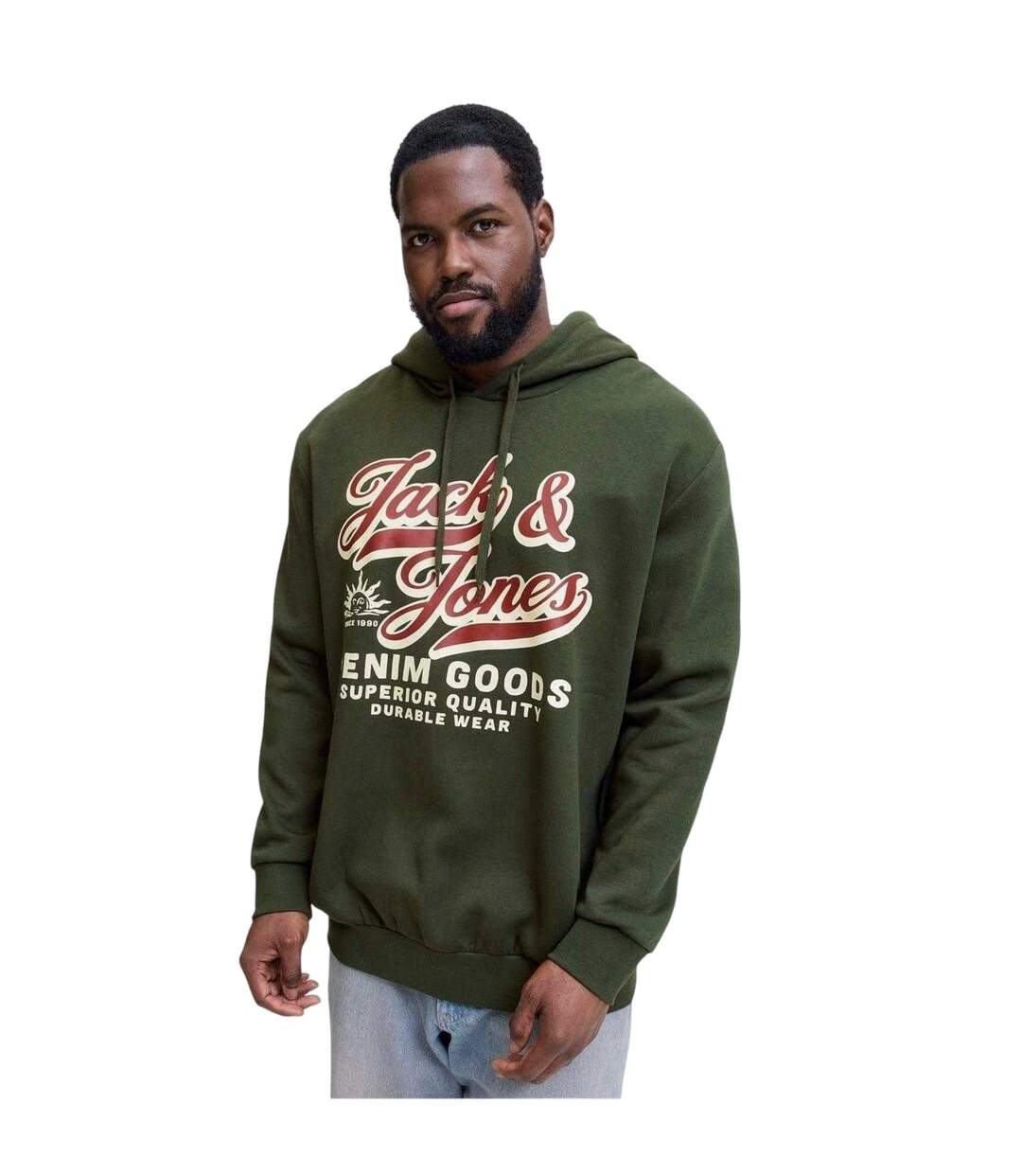 Mens Lettering Logo Long-sleeved Hoodie Duffle Bag Jack And Jones-4