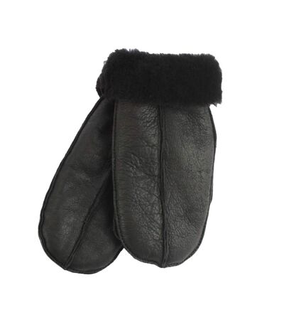 Womens/ladies nappa leather mittens black Eastern Counties Leather