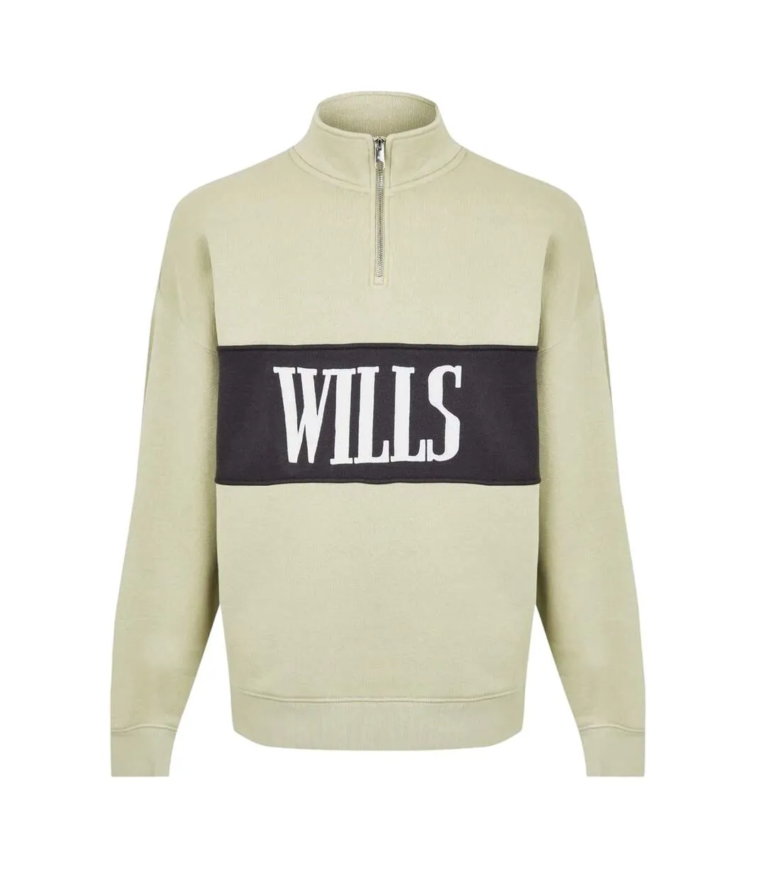 Mens Logo Zip Neck Relaxed Fit Sweatshirt Pistachio Jack Wills-2
