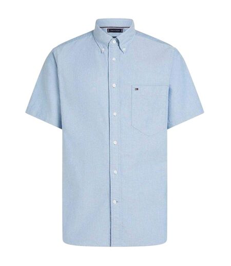 Mens Oxford Short-sleeved Shirt Blue Tommy Hilfiger