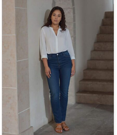 Jean Femme coupe droite - Taille Haute - Confort et Style - Grande Taille