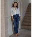 Jean Femme coupe droite - Taille Haute - Confort et Style - Grande Taille-4