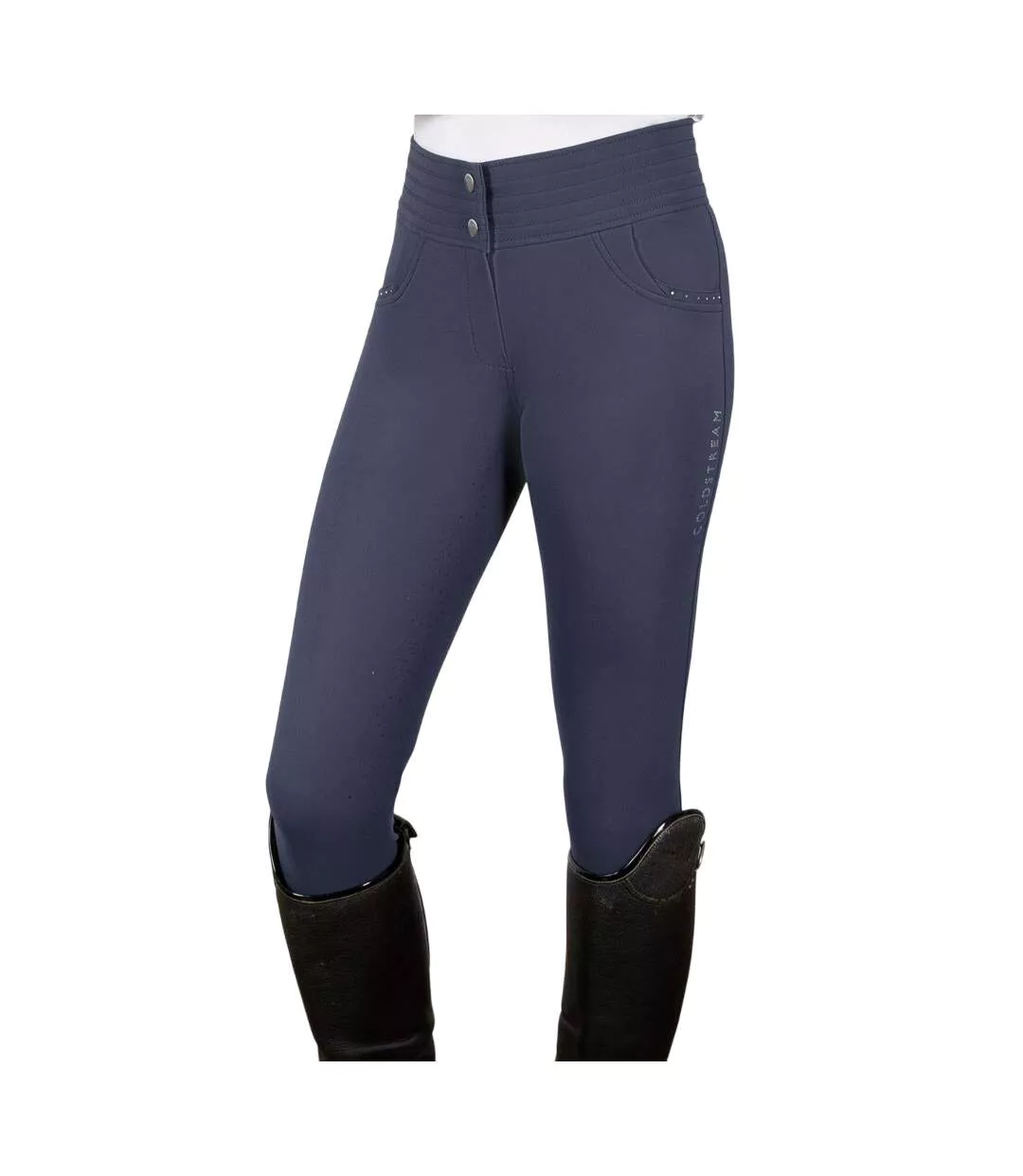 Pantalon D´équitation Style Strass Fenham Femme Bleu Marine Coldstream-2