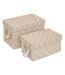 Lot de 2 Boîtes de Rangement Lise 35cm Beige-1