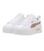 Womens/ladies Mayze Leather Platform Trainers White Glitter White Puma-3