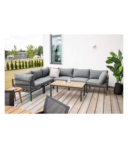 Table basse de jardin en alu et teck Brasilia Blanc