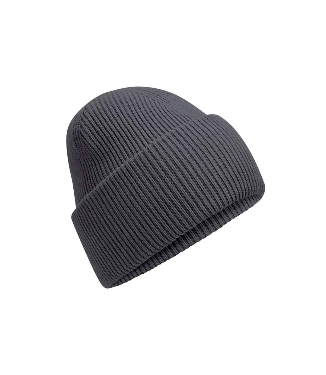 Unisex adult classic deep cuffed beanie graphite grey Beechfield-1
