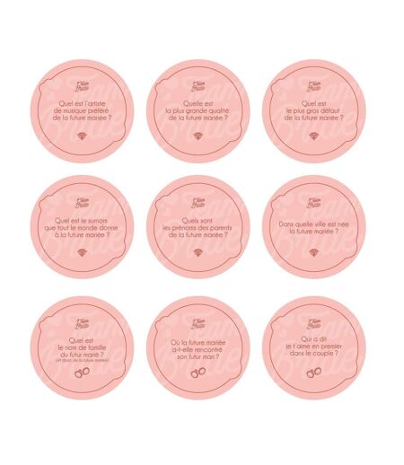 Jeu de 30 Questions EVJF 8cm Rose