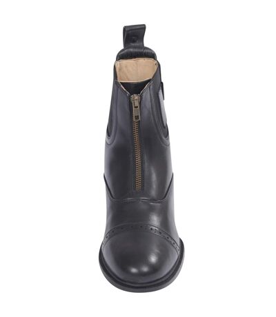 Dublin Evolution Adults Zip Front Leather Paddock Boots (Black) - UTWB362