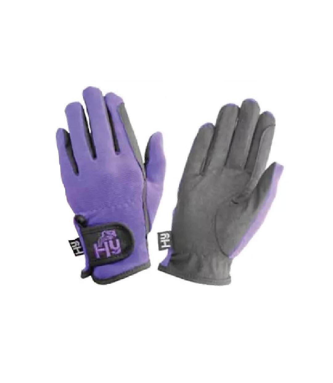 Children/kids Every Day Two Tone Riding Gloves Black Purple Hy5-1