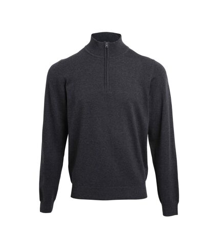 Premier Mens Zip Neck Sweatshirt (Charcoal) - UTPC5861