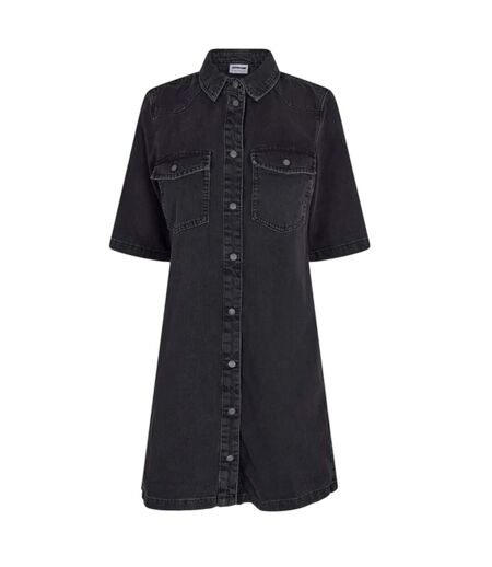Womens/ladies Denim Shirt Dress Black Noisy May