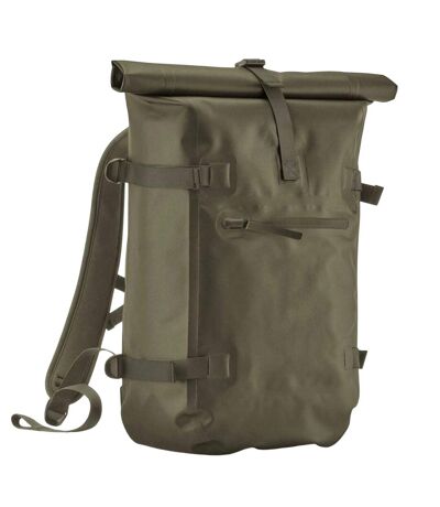 Roll Top Waterproof Backpack One Size Covert Green Quadra