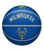 Ballon De Basket Motif/style Nba Milwaukee Bucks Taille 7 Bleu Wilson-2