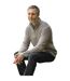 Pull À Col Zippé En Laine D'agneau Pour Hommes Avoine Chiné WoolOvers-1
