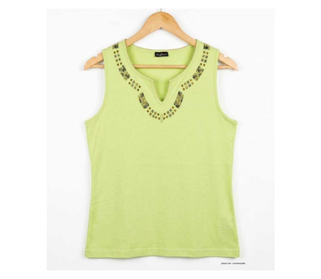 MAYFLOWER PF062V - Débardeur vert 100% coton pour femme : fraîcheur et confort quotidien-2