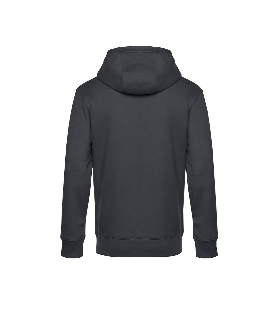 Mens king zipped hooded sweat asphalt B&C