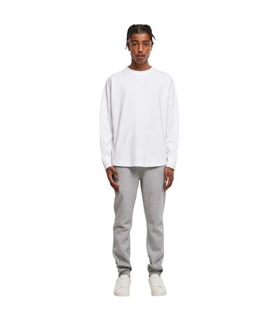 Mens Cut-on Oversized Long-sleeved T-shirt White Build Your Brand