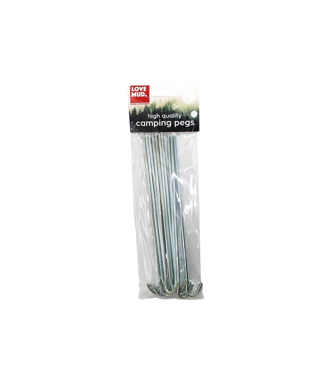 Love Mud Camping Tent Pegs Galvanised Steel 10pk One Size One Colour Universal Textiles-1