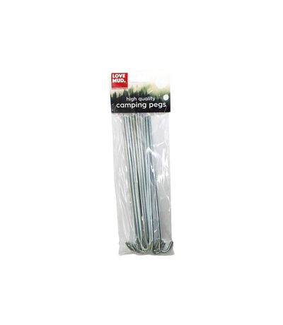 Love Mud Camping Tent Pegs Galvanised Steel 10pk One Size One Colour Universal Textiles