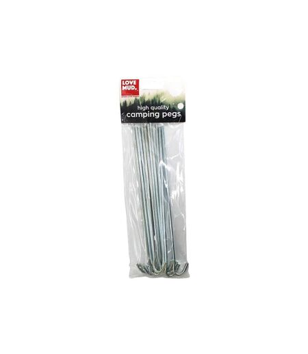 Love Mud Camping Tent Pegs Galvanised Steel 10pk One Size One Colour Universal Textiles