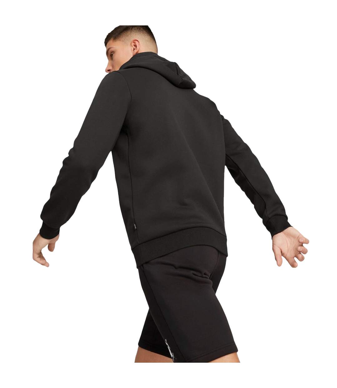 Sweat À Capuche Style Petit Logo Ess+ Col Homme Noir Puma-4