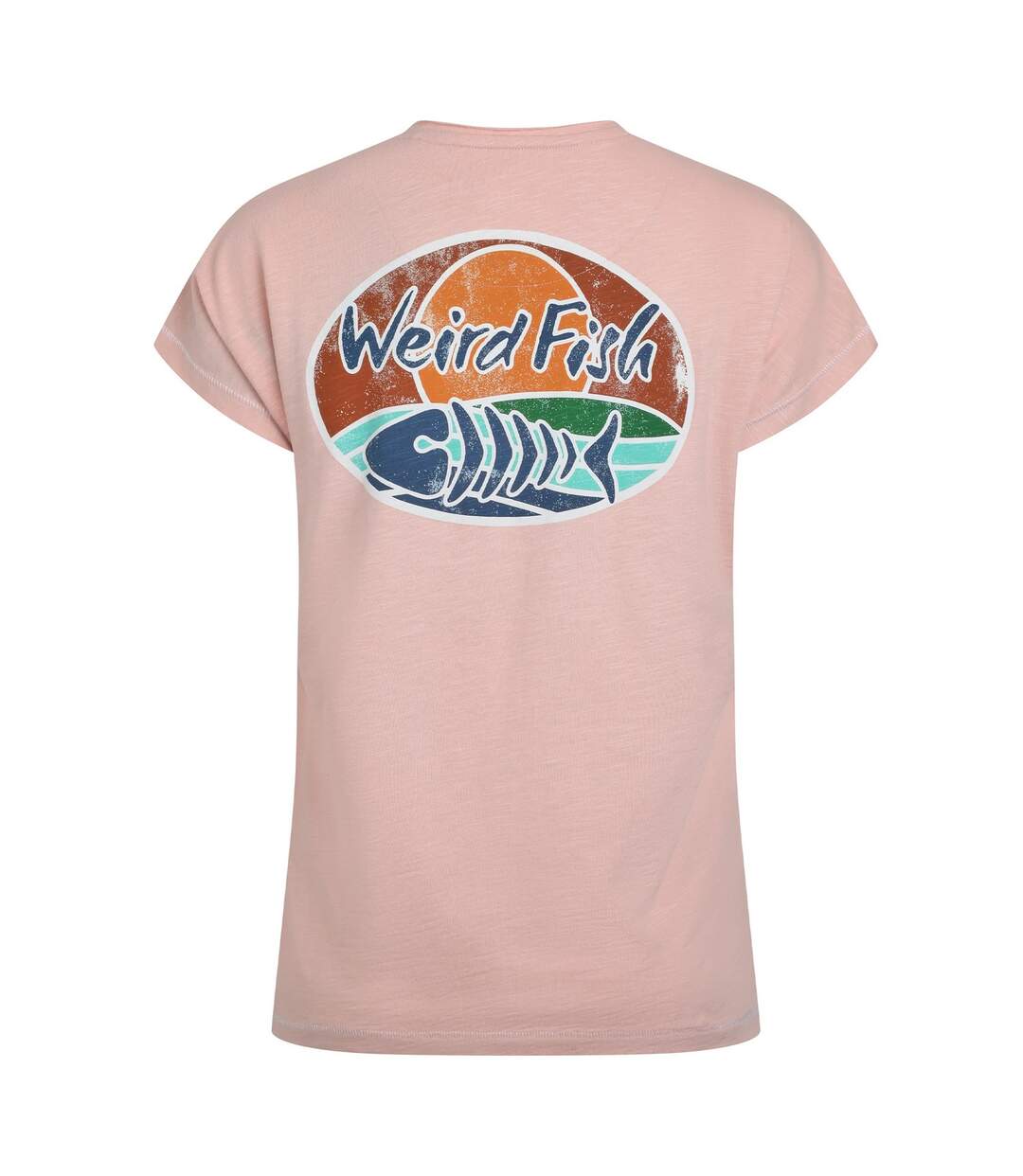 Womens/ladies seashore graphic slub t-shirt dusty rose Weird Fish-2