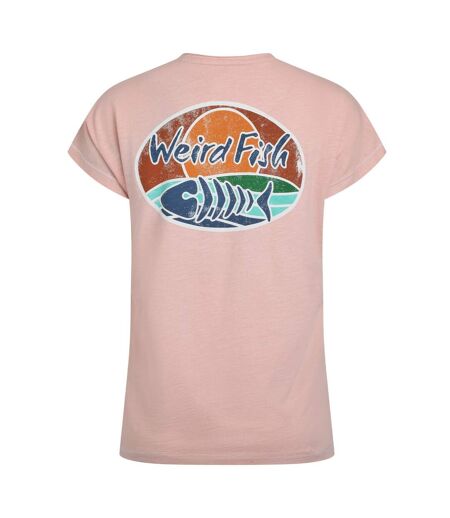 Womens/ladies seashore graphic slub t-shirt dusty rose Weird Fish