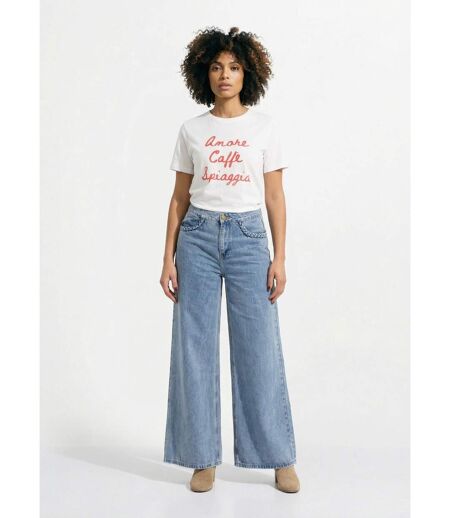 T-shirt blanc coton Amore Caffè Spiaggia
