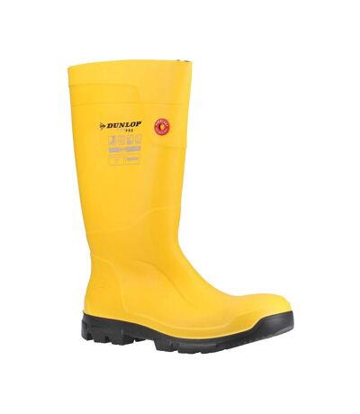 Unisex adult purofort fieldpro safety wellington boots yellow/black Dunlop