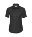 Russell Collection Ladies/Womens Short Sleeve Easy Care Oxford Shirt (Black) - UTBC1024
