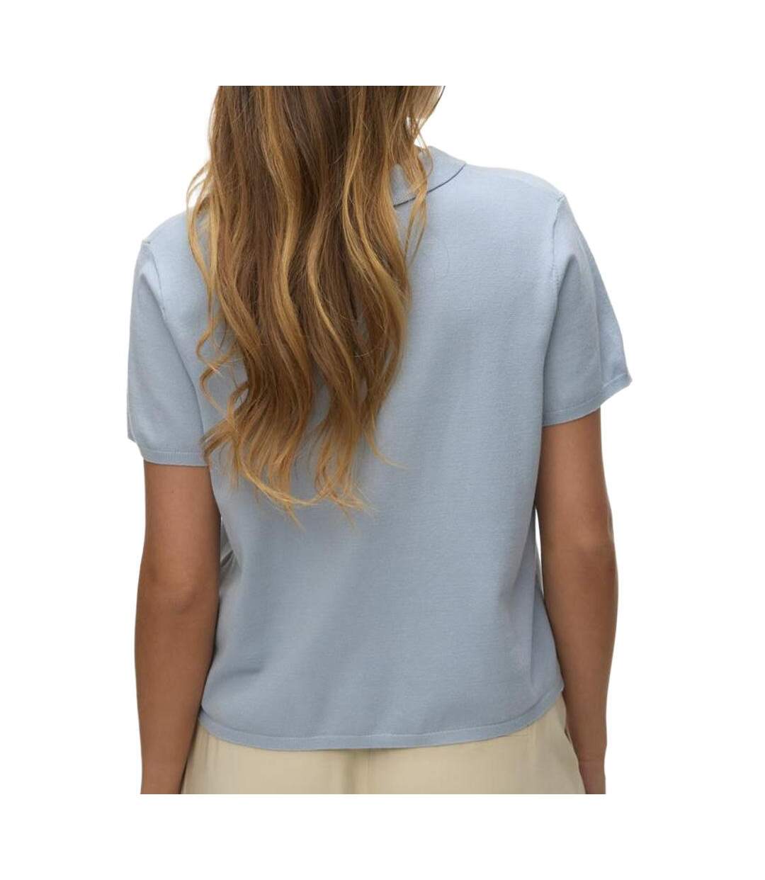 Polo bleu femme vero moda lenny-2