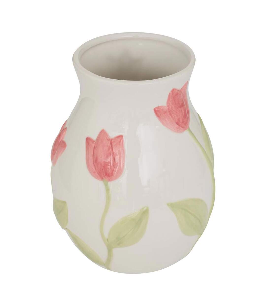 Vase Tulipes en Dolomite Fleur de Rose 21cm Multicolore-1