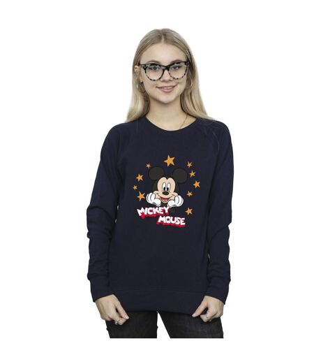 Disney Sweatshirt étoiles Mickey Mouse Femme/Ladies (Bleu marine) - UTBI28907