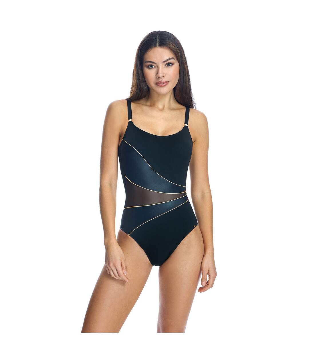 Women's round neckline swimsuit W241781-1