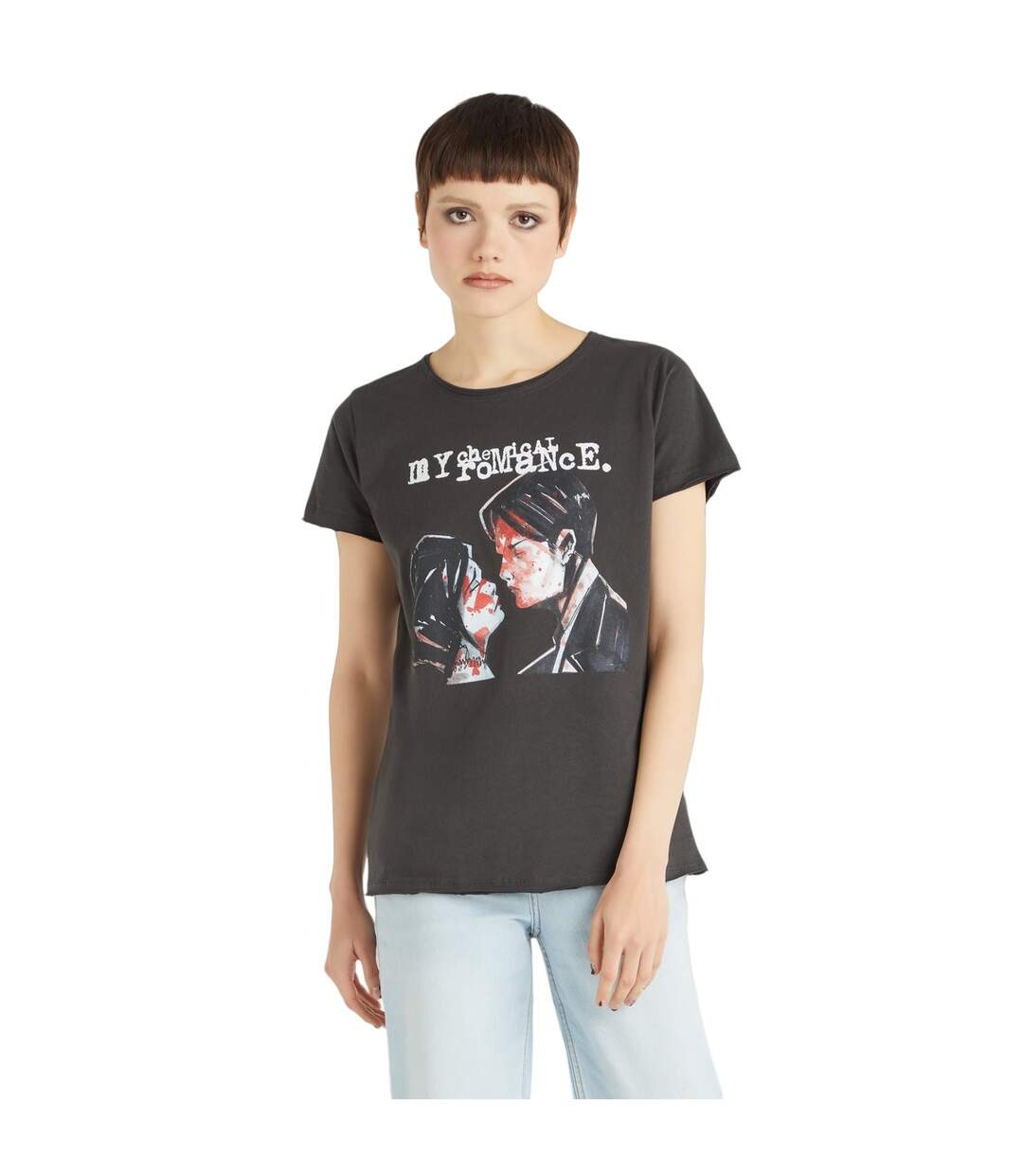 Womens/ladies three cheers for sweet revenge my chemical romance t-shirt charcoal Amplified-1