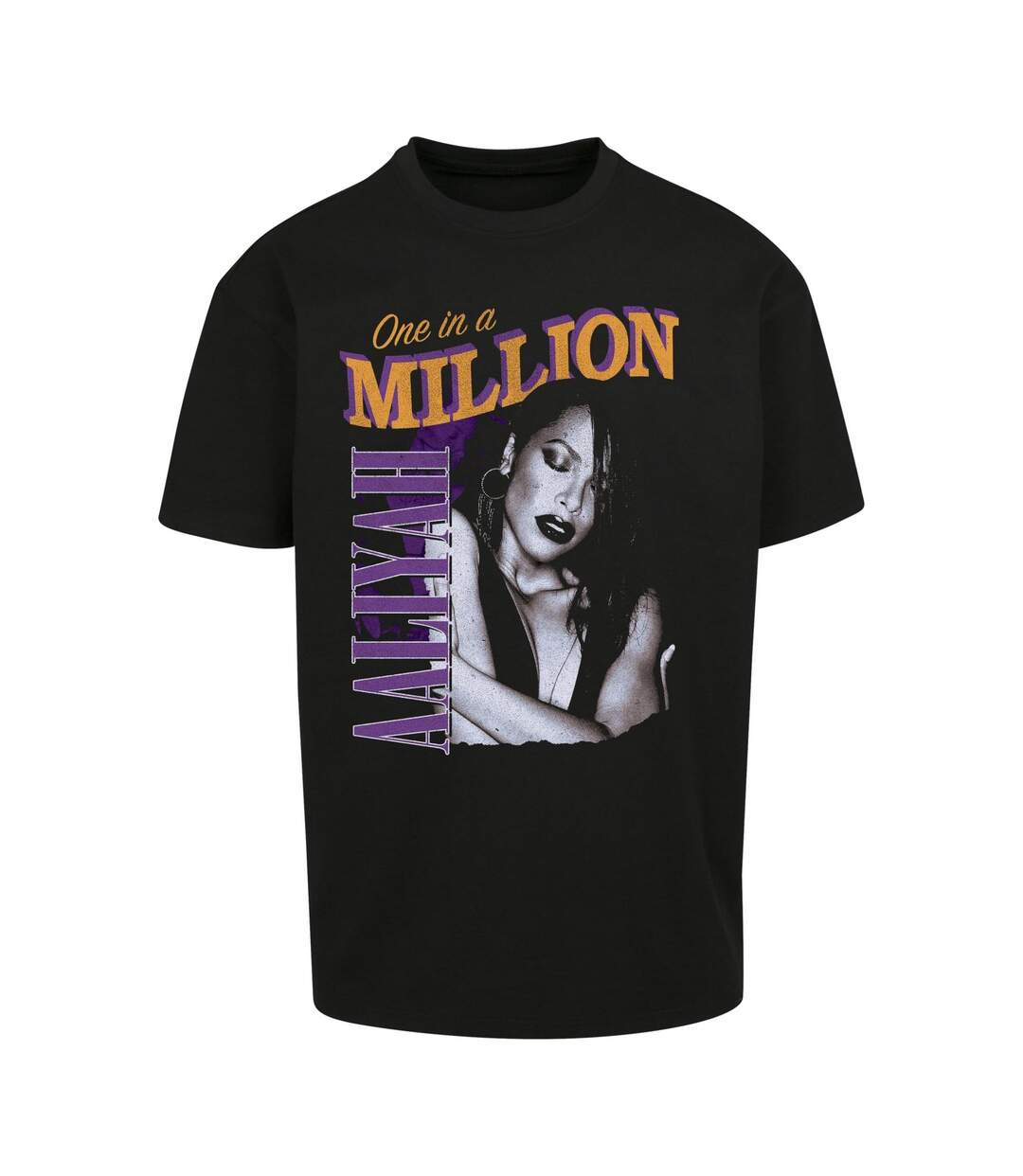 T-shirt Aaliyah One In A Million Homme Noir Mister Tee-2