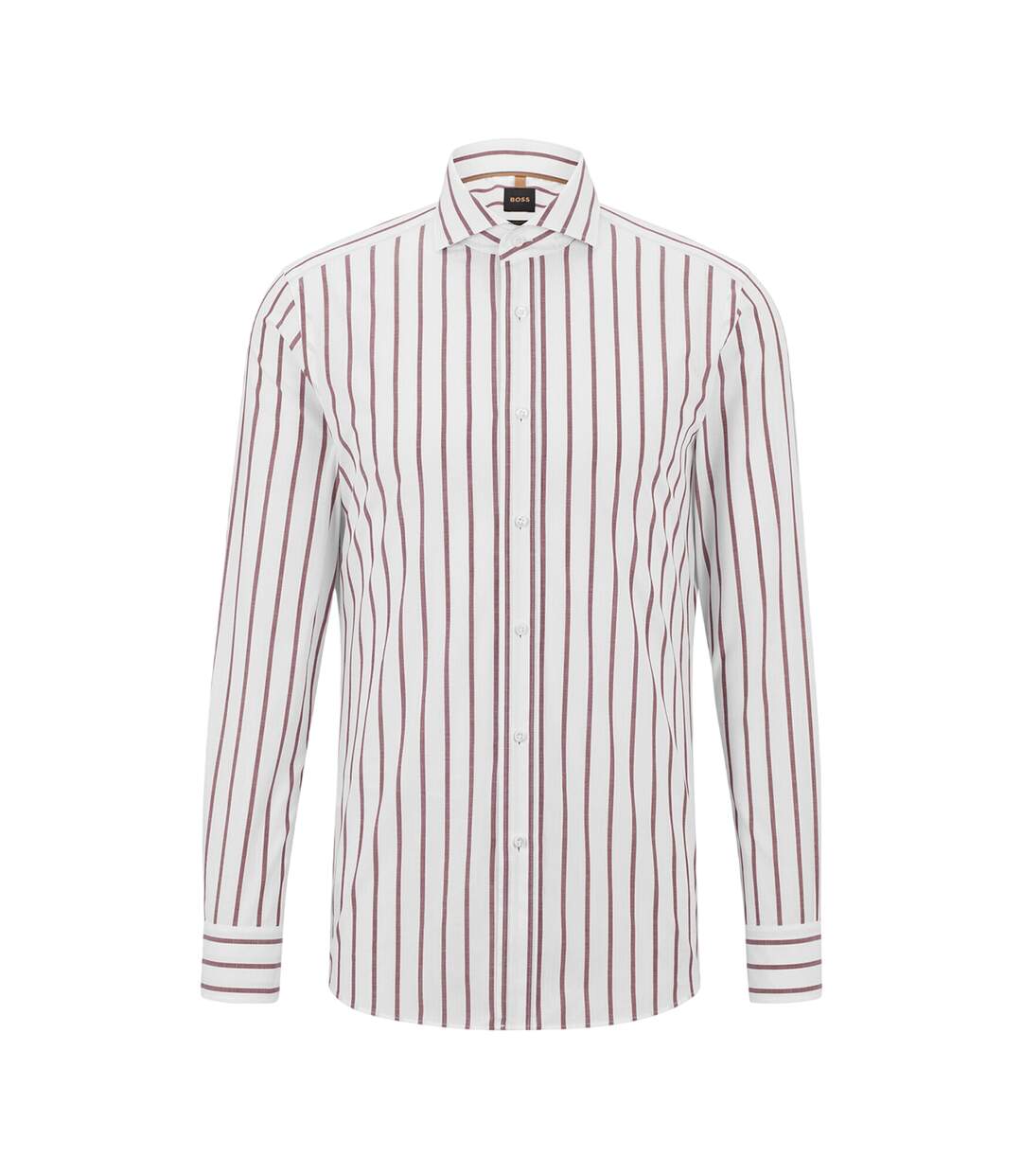 Chemise Manches Longues Motif/style À Rayures Homme Rouge Foncé Boss-1