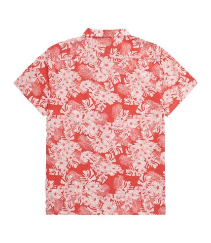 Mens will floral organic shirt red Animal