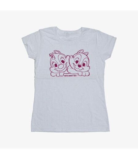 Disney T-shirt en coton Chip 'n' Dale Nuts About You - Femme/Ladies (Blanc) - UTBI51374